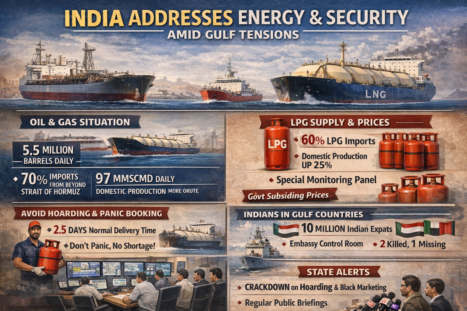 Govt Latest Update on LPG Gas Supply and War Situation