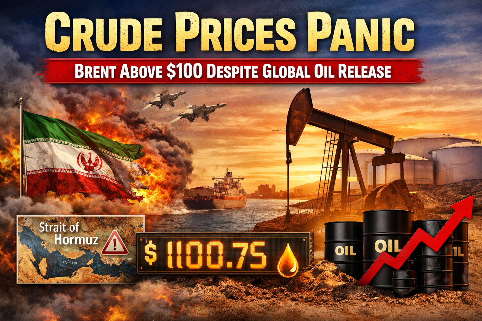 Crude Prices Panic: Brent Above $100 Despite Global Oil Release