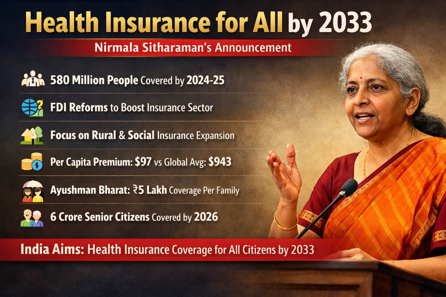 Finance Minister Reveals Health Insurance Plans