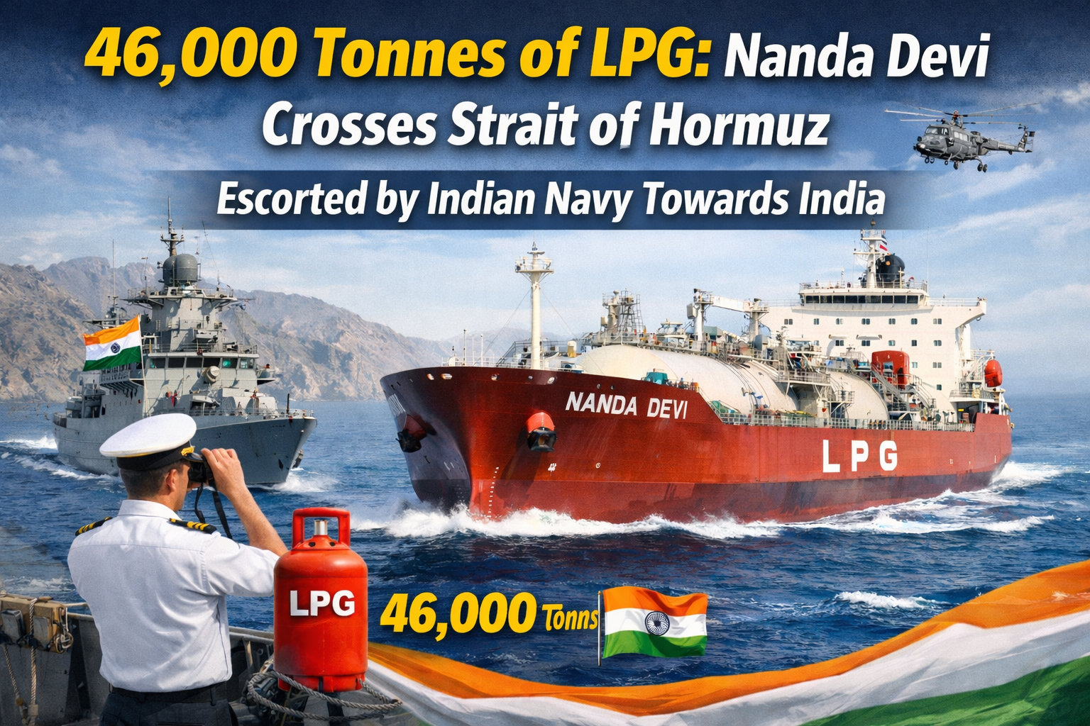 Indian ship carrying 46,000 tonnes of LPG leaves Strait of Hormuz.