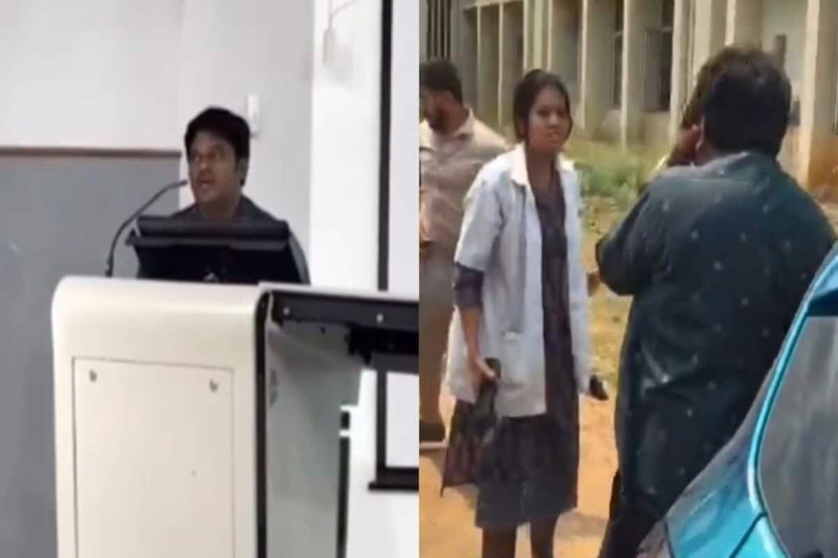 Abdul in conversation with the student on the campus