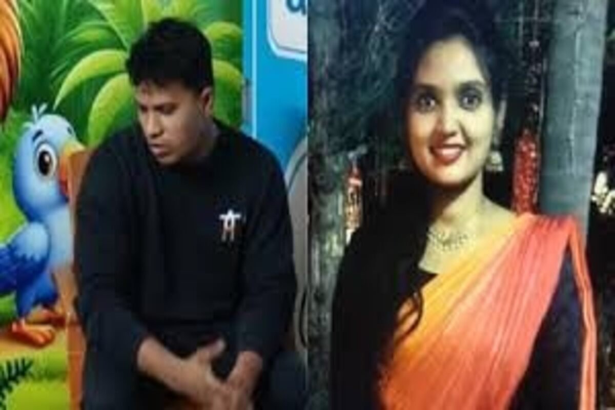 Accused Ravindra (Left) and victim Mounika (Right)