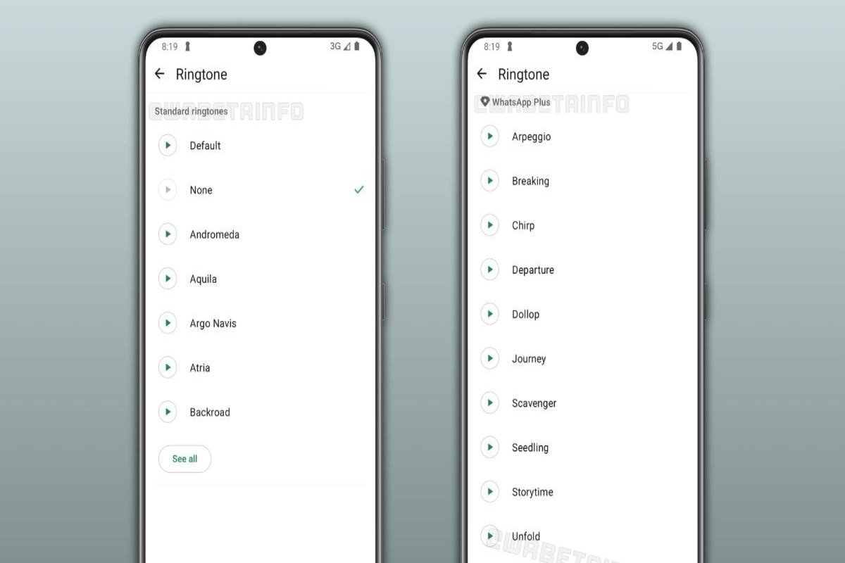 Another screen grab from the app