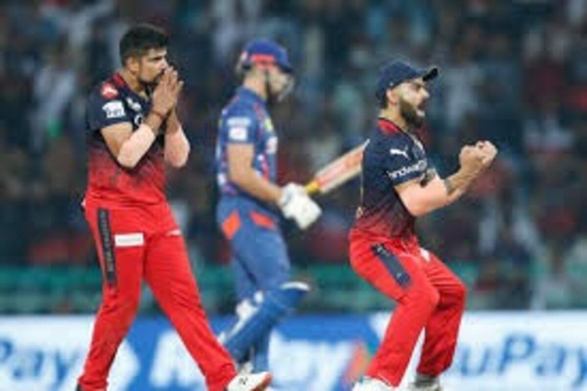 RCB players celebrating victory over LSG