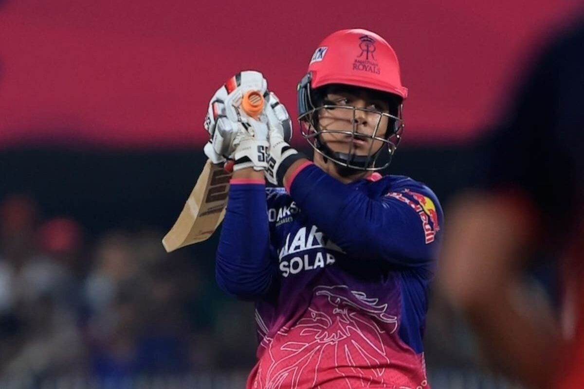 Vaibhav Sooryavanshi in action during the match against RCB